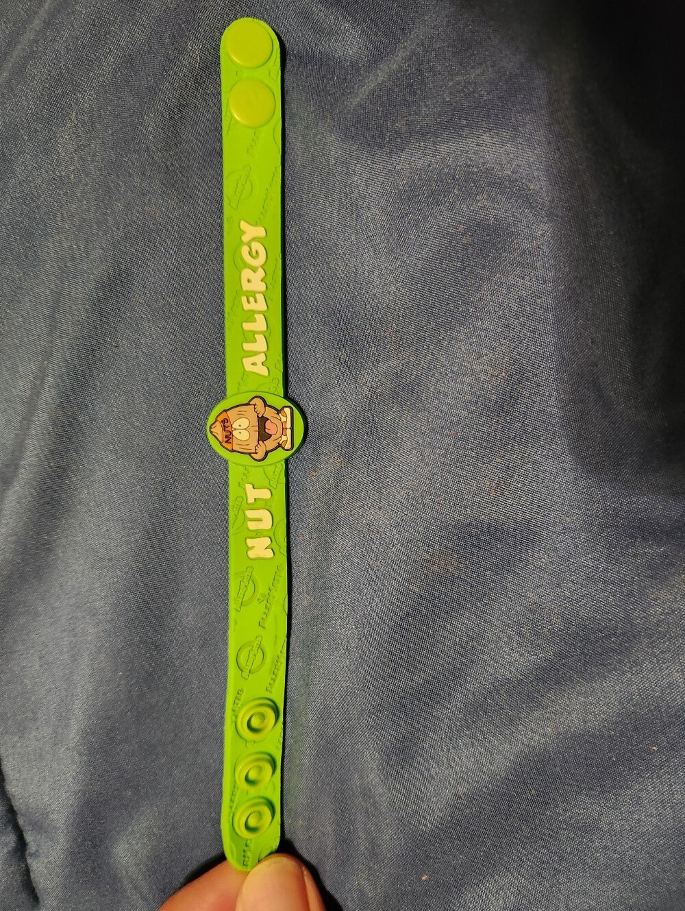 Nut Allergy Green Silicone Medical Alert Wristband